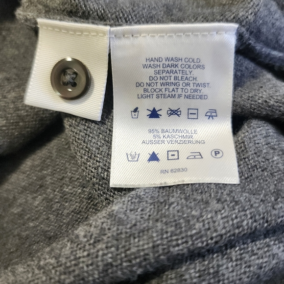 Lands End Women's Grey Cardigan Cotton/Cashmere Embroidered Size 3X - Picture 4 of 9